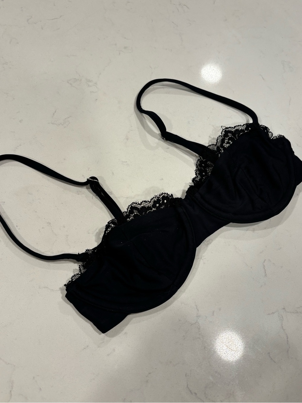 LPA Black Lace Trim Underwire Bikini Top - Women's Intimates